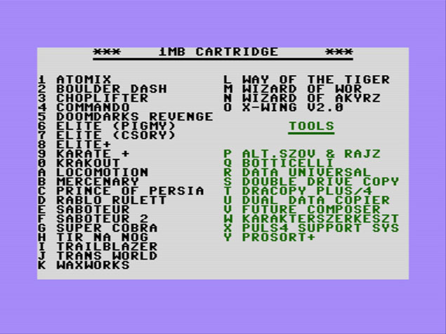 Commodore 16/116/Plus 4 1MB-os Cartridge Juhász Jácint fejlesztés